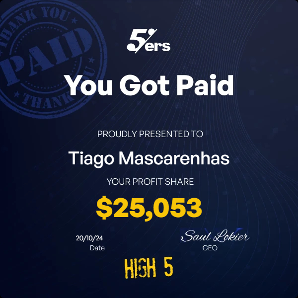 Prop firm payout proof for $25,053